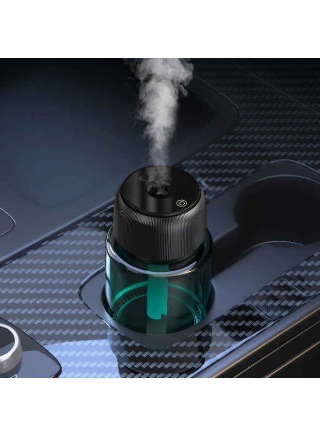 موزع عطر محمول للسيارة: موزع عطر ذكي سعة 160 مل مع شاشة قابلة لإعادة الشحن تعرض السماء المرصعة بالنجوم، ومنفذ USB، و 3 أوضاع رش للمنزل والمكتب والسيارة (خشب الأبنوس) - Image 2